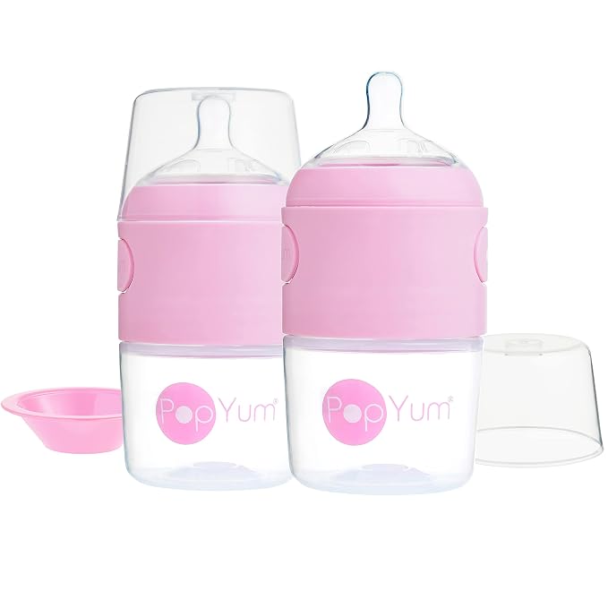 PopYum 5 oz Pink Anti-Colic Formula Making/Mixing/Dispenser Baby Bottles - Image 8