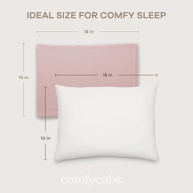 Comfy Cubs Toddler Pillow with Muslin Pillowcase, 13 x 18 in - Image 3