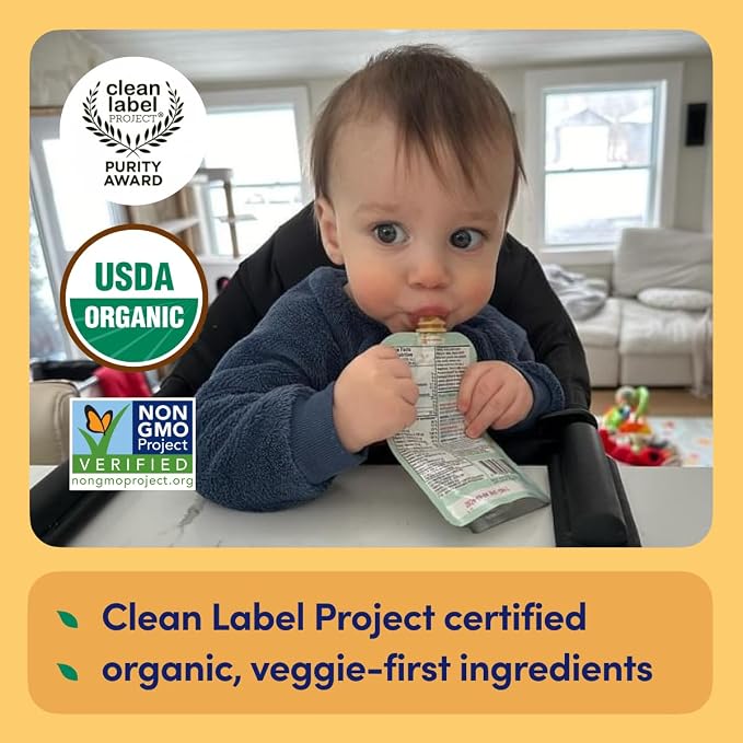 Cerebelly Organic Baby Food Pouches, Carrot Pumpkin Purees, 16 Nutrients - Image 3
