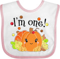 inktastic I'm One- Pumpkin Birthday Autumn Baby Bib by Inktastic