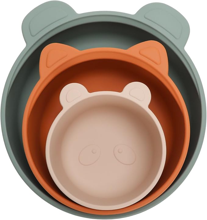Ali+Oli Children's Stackable Snack Bowl Set BPA Free Food-Grade Silicone Bowls by AliOli