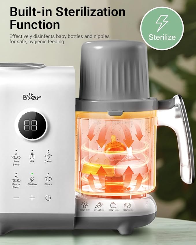 Bear Baby Food Maker with Two Layer Steam Baskets, One Step Baby Food Processor - Image 6