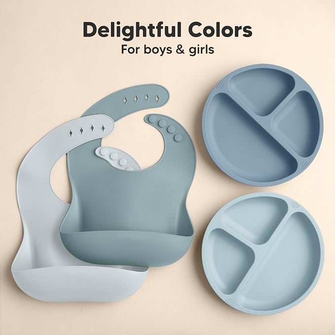 KeaBabies 2-Pack Silicone Baby Bibs - Image 7