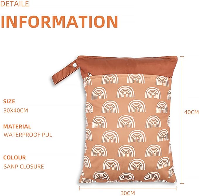 2 Pack Wet Dry Bags for Baby Cloth Diapers&Breast Pump Parts, Waterproof - Image 5