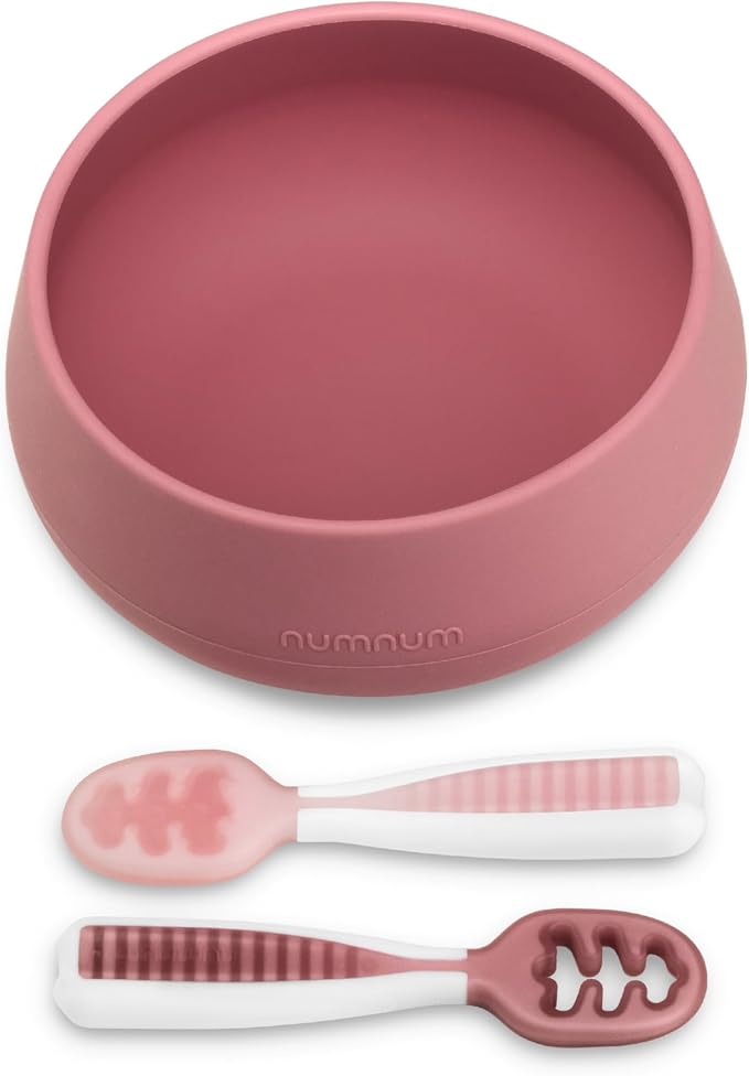 NumNum Baby Bowl & 2 Pack GOOtensils Baby Spoons, Suction Bowls by NumNum