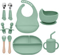 Silicone Baby Feeding Set 10Pcs, Toddler Plates by SILIFACTORY