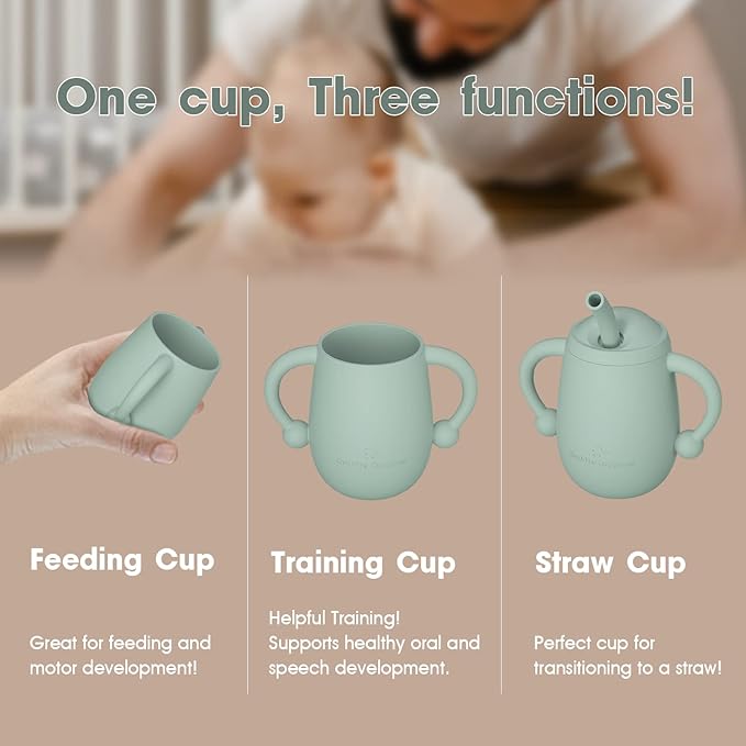 Cuddle Campus 100% Silicone Baby Training Cup, Shatterproof Toddler Sippy Cups - Image 2