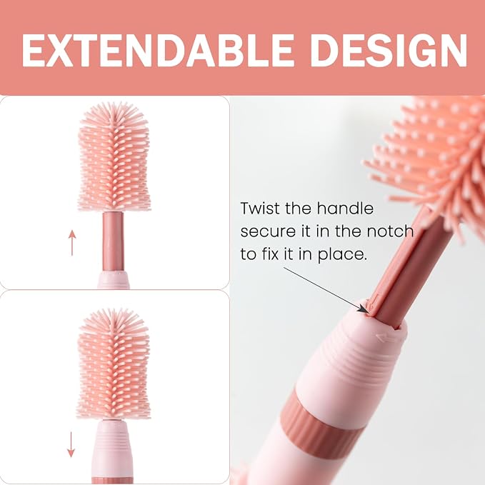 Travel Bottle Brush, 6-in-1 Portable Travel Bottle Cleaner Kit - Image 2
