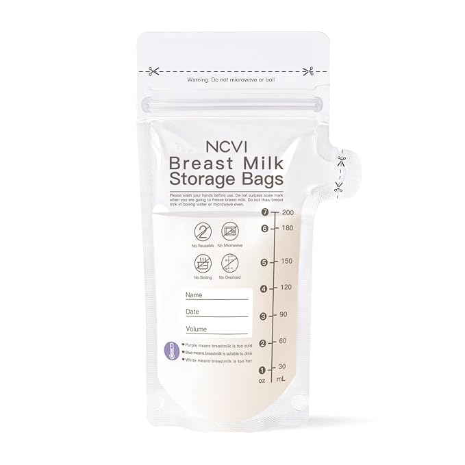 NCVI Breastmilk Storage Bags, 7oz Breast Milk Storage Bags by NCVI