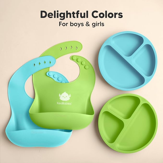 KeaBabies 2-Pack Silicone Baby Bibs - Image 7