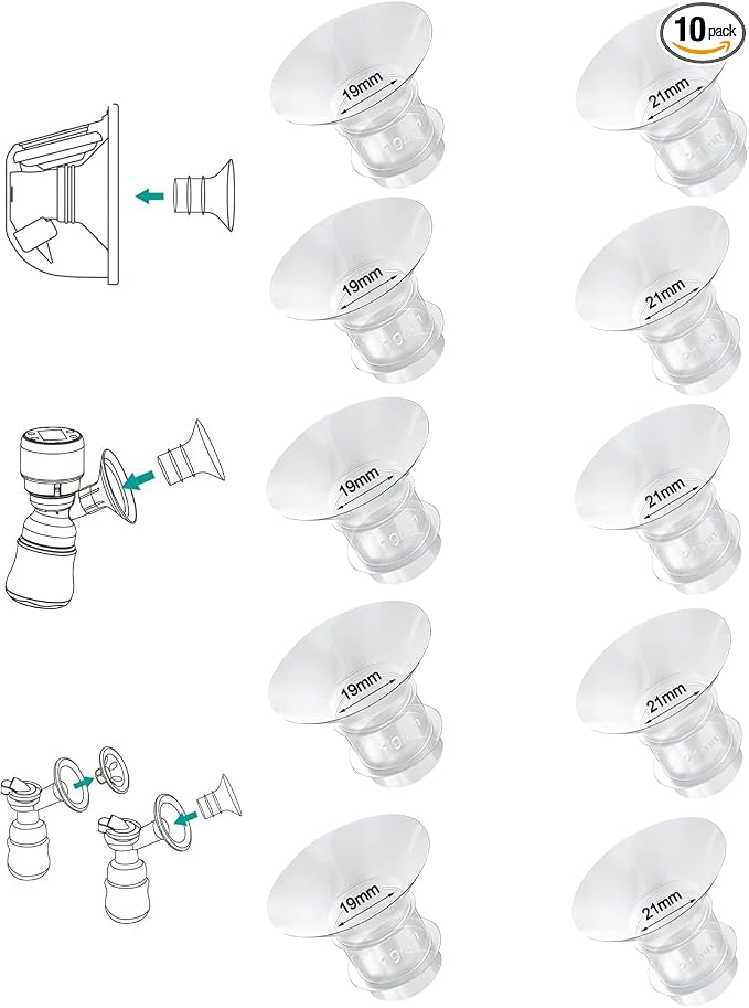 Flange Inserts 10PCS 19/21mm*5, 24mm Breast Pump Shields/Flanges Compatible by IVARONAL