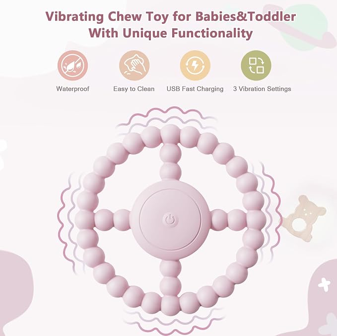 Vibrating Sensory Teething Toys, Soothing Chew Ring - Image 5