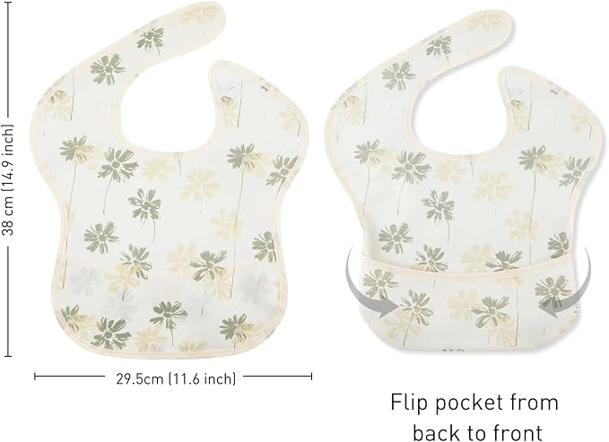 Mess Proof Baby Bib 3 Pack, Waterproof Led Weaning Baby Feeding Bibs - Image 3