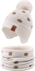 JANGANNSA Knitted Baby Hat Scarf Set Winter Warm Boys Girls Beanie Fleece by JANGANNSA