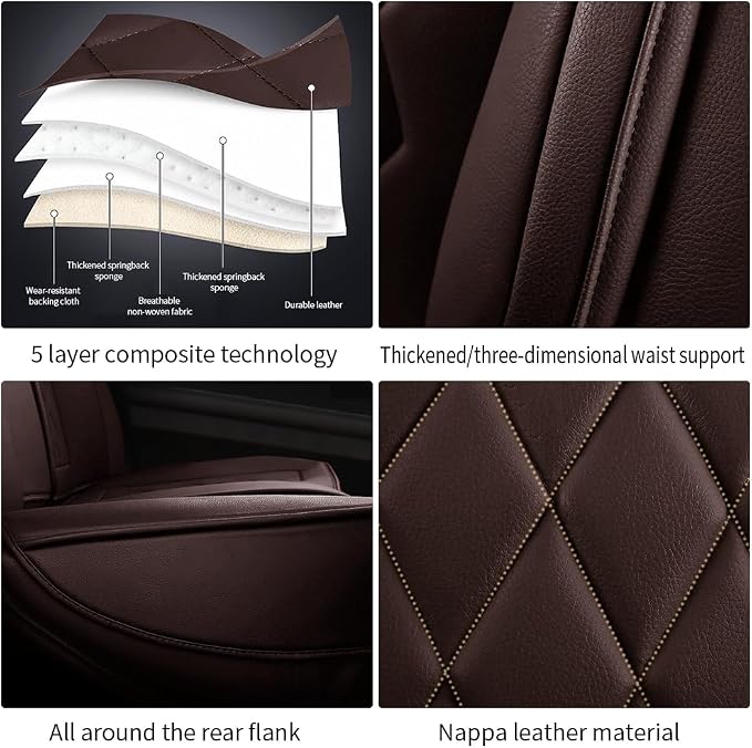 Leather Car Seat Covers for Volkswagen Atlas 2019-2023 Waterproof, Breathable - Image 6