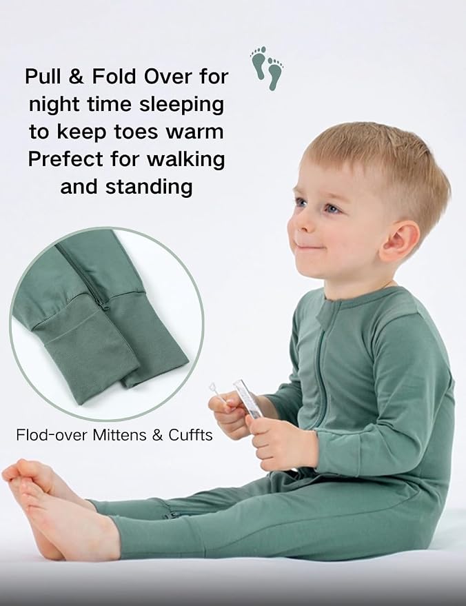 JunNeng 2 Pack Footless Long/Short Sleeve Baby Romper - Image 3