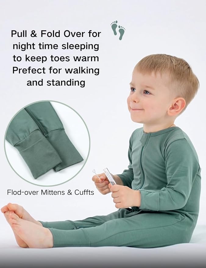 JunNeng 2 Pack Footless Long/Short Sleeve Baby Romper - Image 3