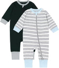 Teach Leanbh Toddler Baby Boys Girls 2-Pack Pajamas Cotton 2 Way Zipper Long by TeachLeanbh