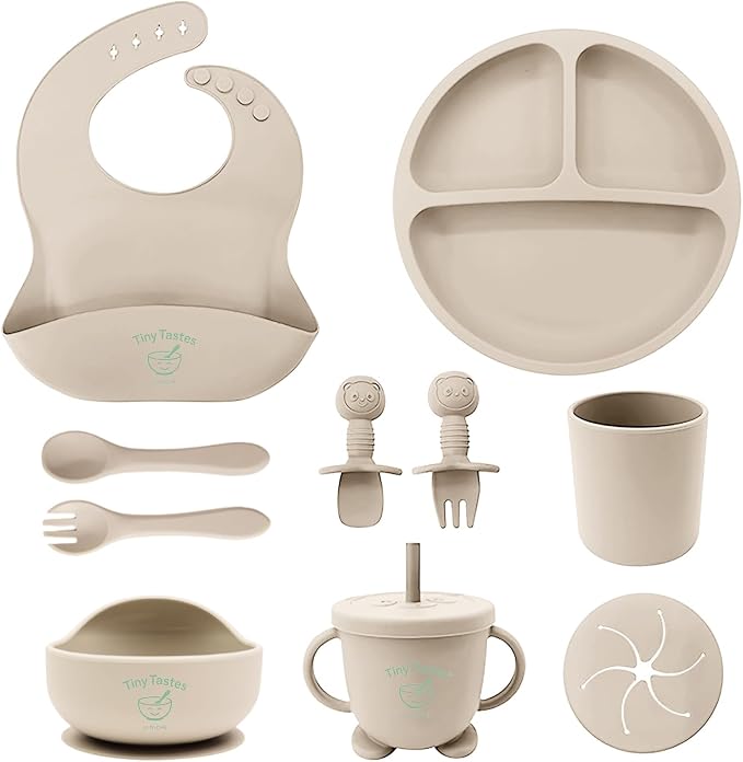 10-Piece Silicone Baby Feeding Set – BPA-Free, Spill-Proof Suction Plate by Unknown