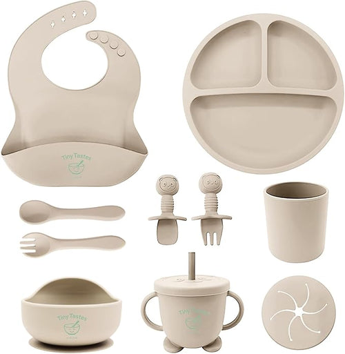 10-Piece Silicone Baby Feeding Set – BPA-Free, Spill-Proof Suction Plate by Unknown