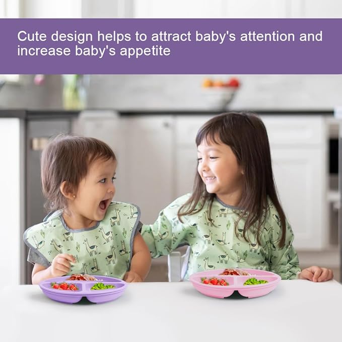 Vicloon Suction Plates, BPA Free Divided Plate, Divided Plate Design, Silicone - Image 7