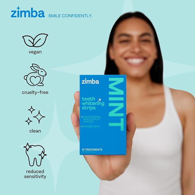 Zimba Teeth Whitening Strips Vegan Whitening Strip Enamel Safe Teeth Whitening - Image 3