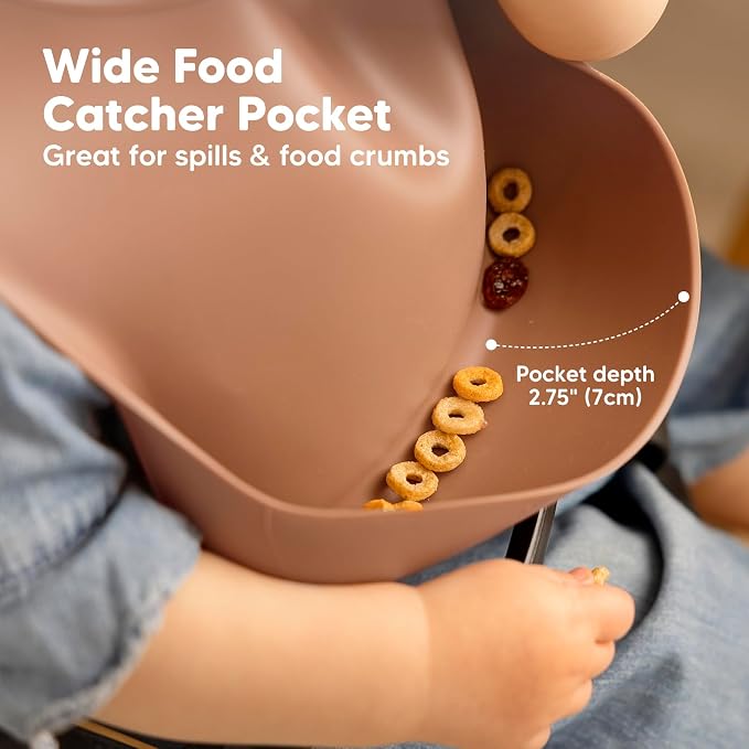 KeaBabies 2-Pack Silicone Baby Bibs - Image 4