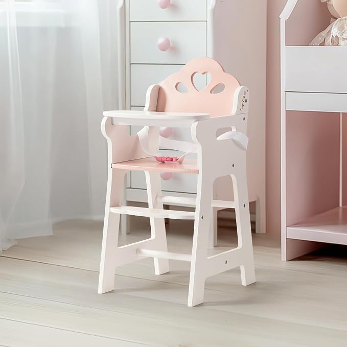 ROBOTIME Baby Doll High Chair, Pretend Play High Chair - Image 9