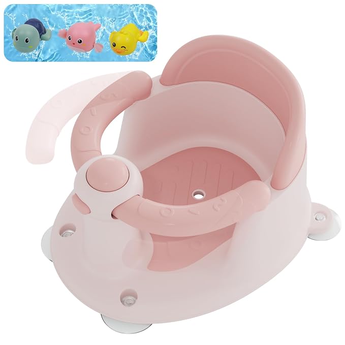 Baby Bath Seat for 6 Months & Up, Seats for Babies Sitting Up, 3 Toys, Open by WETIFY