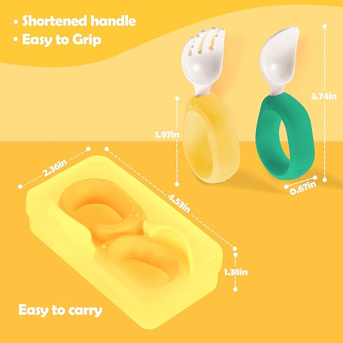 Baby Self Feeding Training Spoon and Fork Set - Image 7