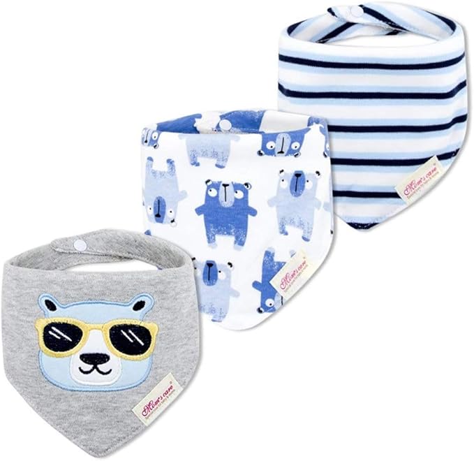 JN&LULU 3 Pack Newborn Baby Bibs Bandana Drool Bibs by JNLULU