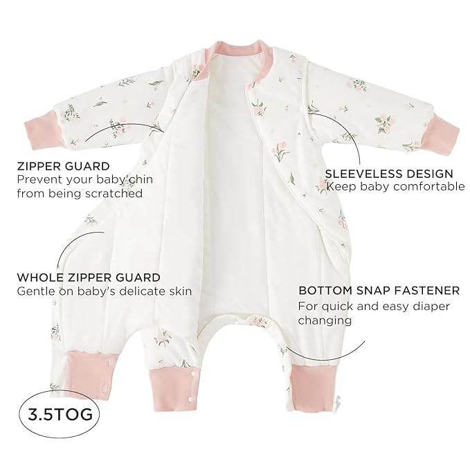 Duomiaomiao 3.5 TOG Toddler Sleep Sack 2-3T 100% Cotton Winter Side Open Zipper - Image 2