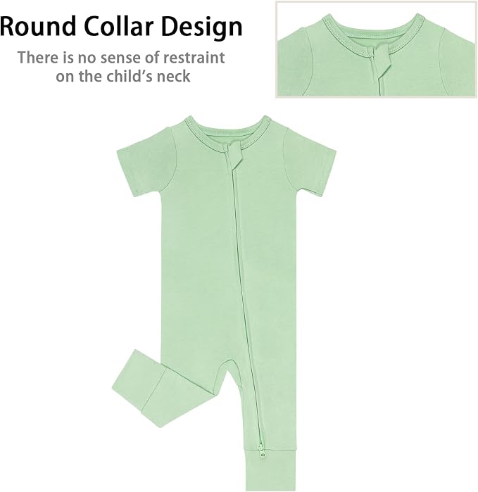 GUISBY Footless Short Sleeve Baby Pajamas - Image 3