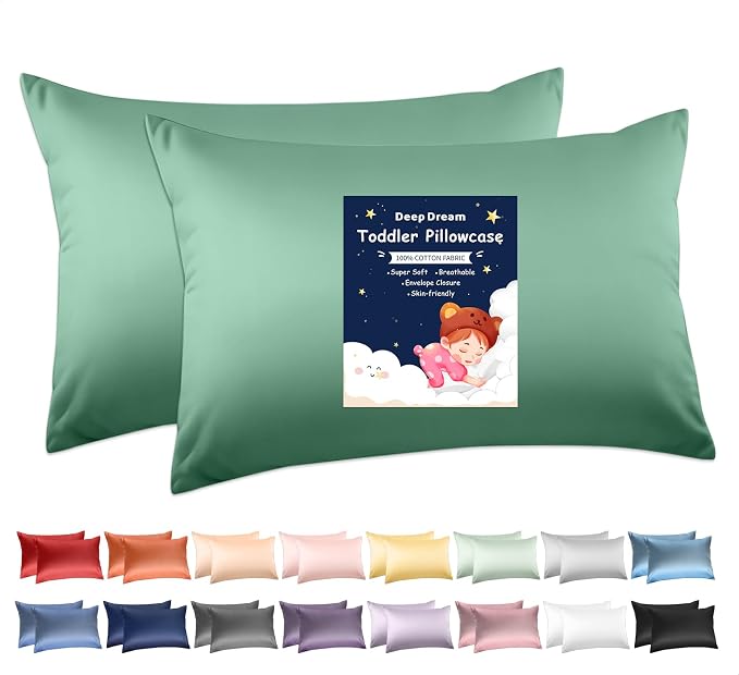 Deep Dream 100% Cotton Toddler Pillowcases Set of 2, 13x18 Inches Fits Baby by DeepDream