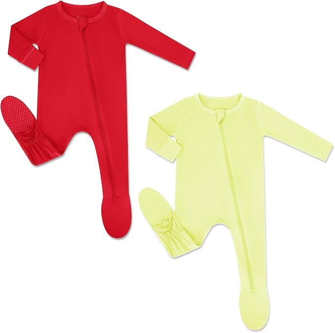 HAPIU Rayon from Bamboo Baby Footed Pajamas, 2 Way Zipper YKK, Footie by HAPIU