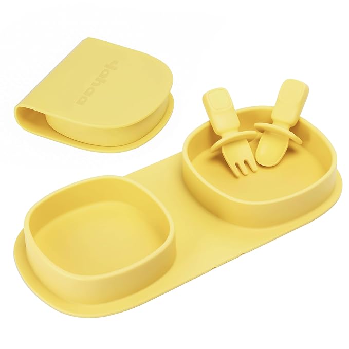 Silicone Foldable Novelty Dinner Plates, Baby Plates Travel Essential by YAHAA
