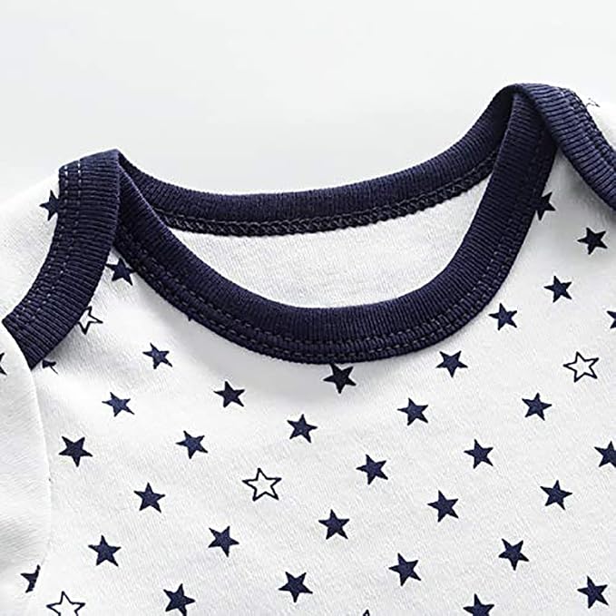 Chamie Newborn Baby Cute Design Bodysuit Short Sleeve One-Piece Baby Clothes - Image 2
