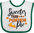inktastic Thanksgiving Sweeter Than Pumpkin Pie Baby Bib by Inktastic