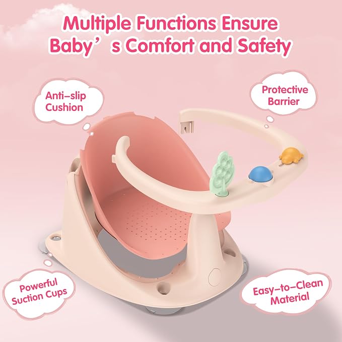 Baby Bath Seat for Babies 6 Months & Up, Non-Slip Bath Seats for Babies Sitting - Image 2