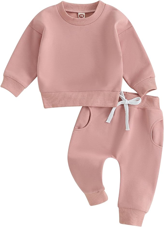 Fernvia Toddler Baby Girl Clothes 3 6 9 12 18 24 Months Fall Outfits Solid Long by Fernvia