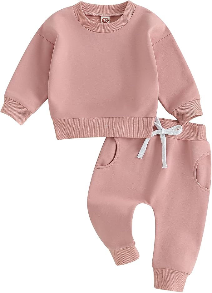 Fernvia Toddler Baby Girl Clothes 3 6 9 12 18 24 Months Fall Outfits Solid Long by Fernvia