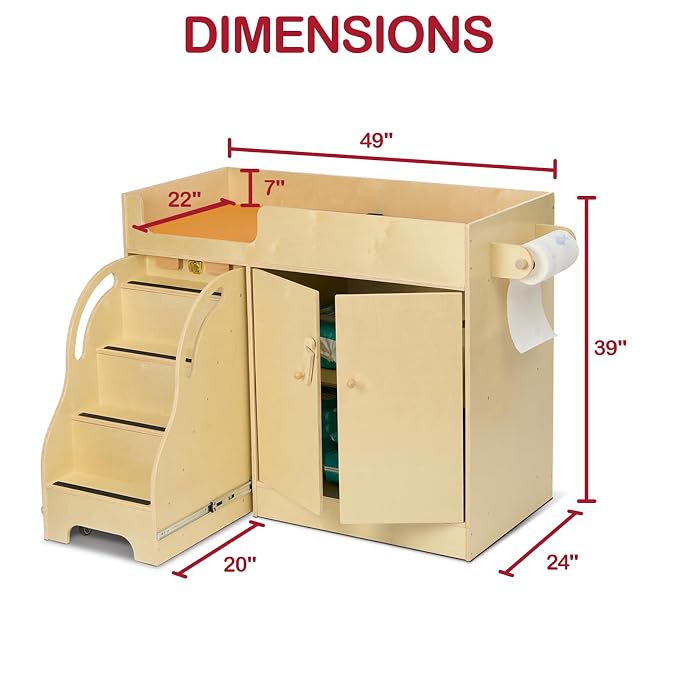 Monläurd® 100% Birch Baby Changing Table - Image 6