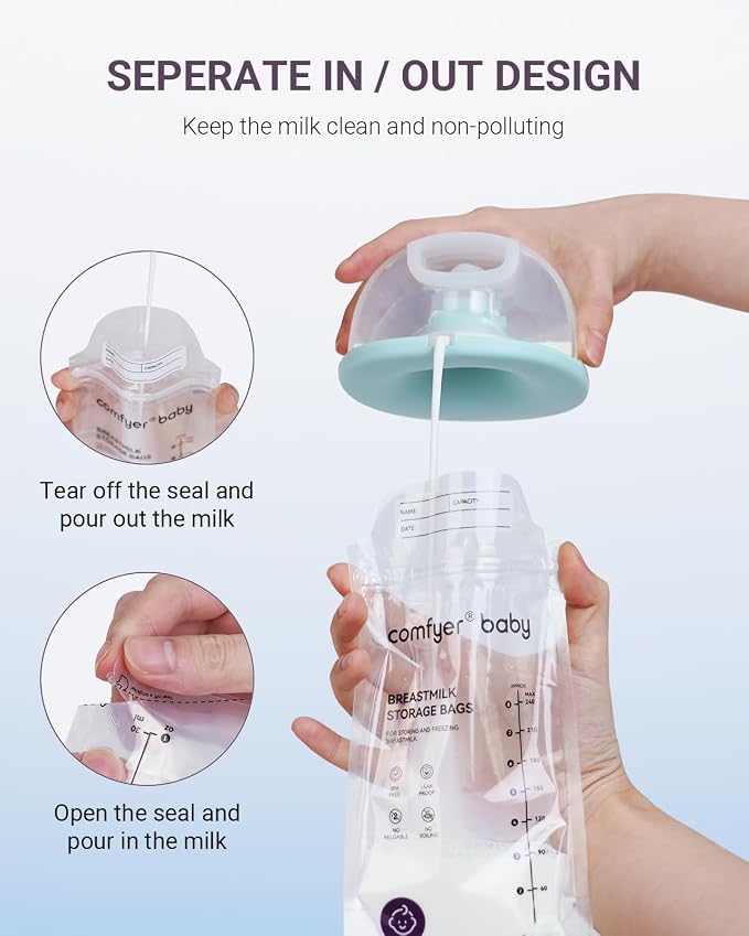 150 Pcs Breastmilk Storage Bags, 8oz Large Capacity, No Leak, Easy Storage - Image 4