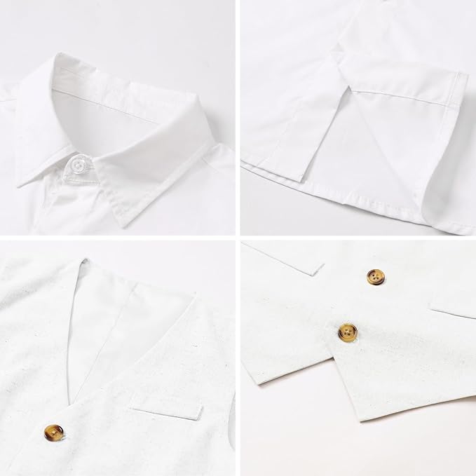SANGTREE Boys Cotton Linen Suit Formal Set Baby Clothes Boy Gentleman Wedding - Image 4
