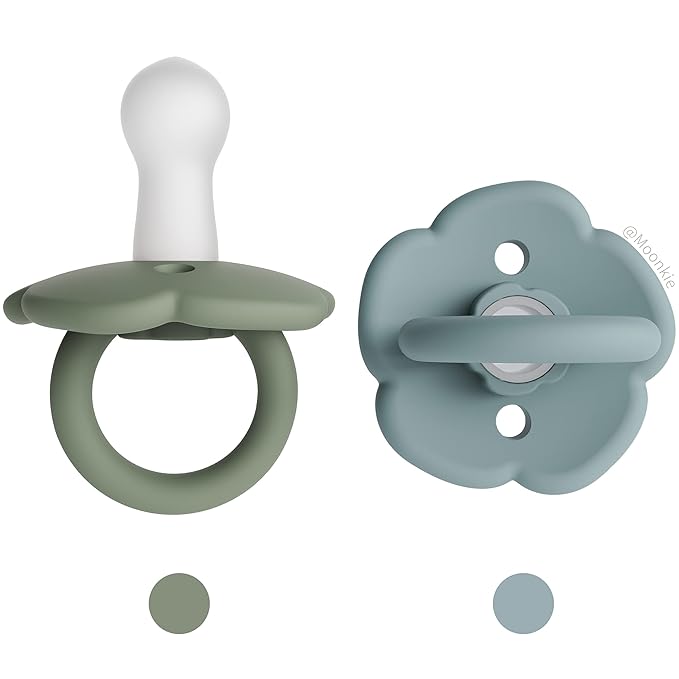 Moonkie Pacifiers Set of 2 | One-Piece Design Baby Pacifier by Moonkie