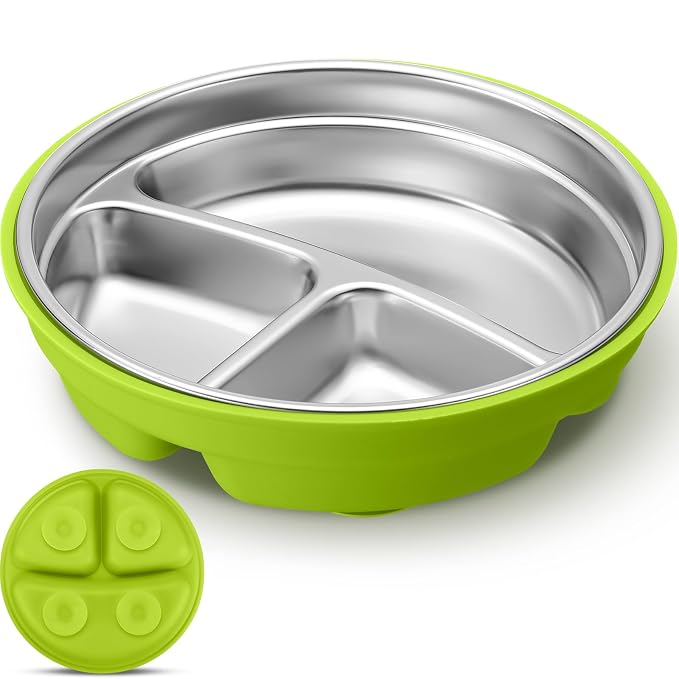 Nuogo 1 Pcs Stainless Steel Baby Suction Plates by Nuogo