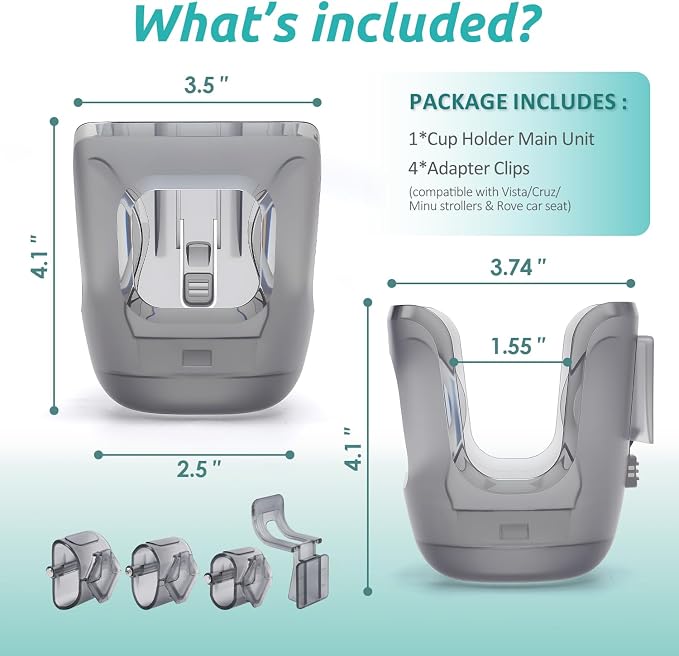 Stroller Cup Holder Fits for UPPAbaby Vista/Vista V2/Vista V3/Cruz/Cruz V2/Cruz - Image 7