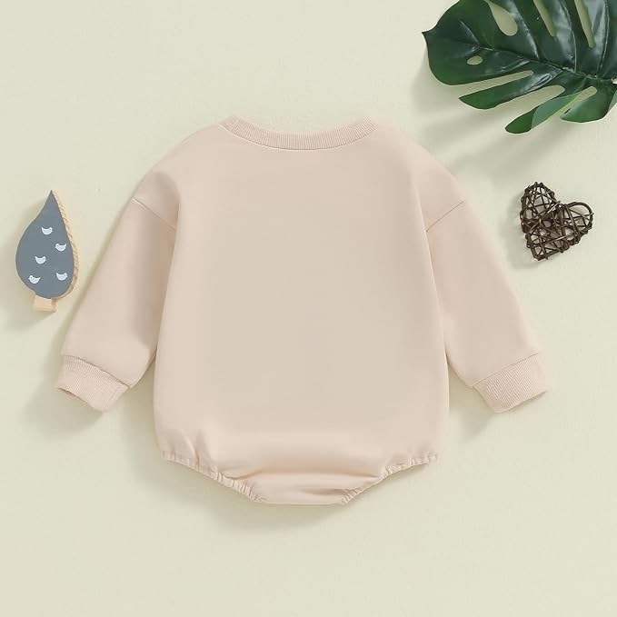 VISGOGO Newborn Infant Baby Boy Girls Oversized Romper Little Dude Sweater - Image 4