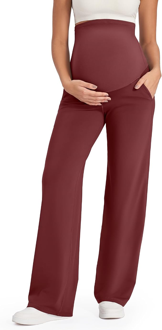 G4Free Maternity Pants Over The Belly Yoga Dress Work Pregnancy Pants Stretchy by G4Free