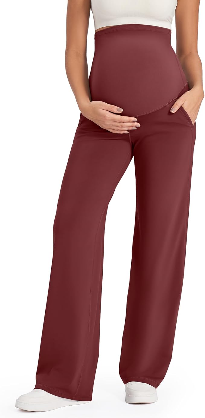 G4Free Maternity Pants Over The Belly Yoga Dress Work Pregnancy Pants Stretchy by G4Free